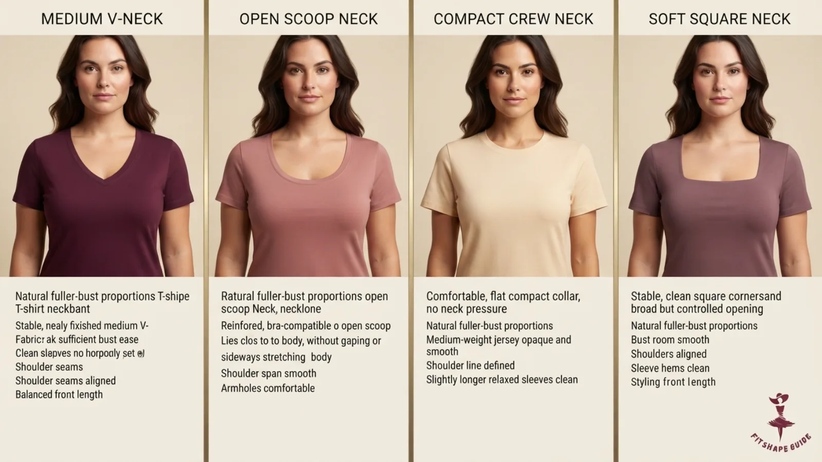 T-shirt jersey stretch recovery and opacity testing for a fuller bust