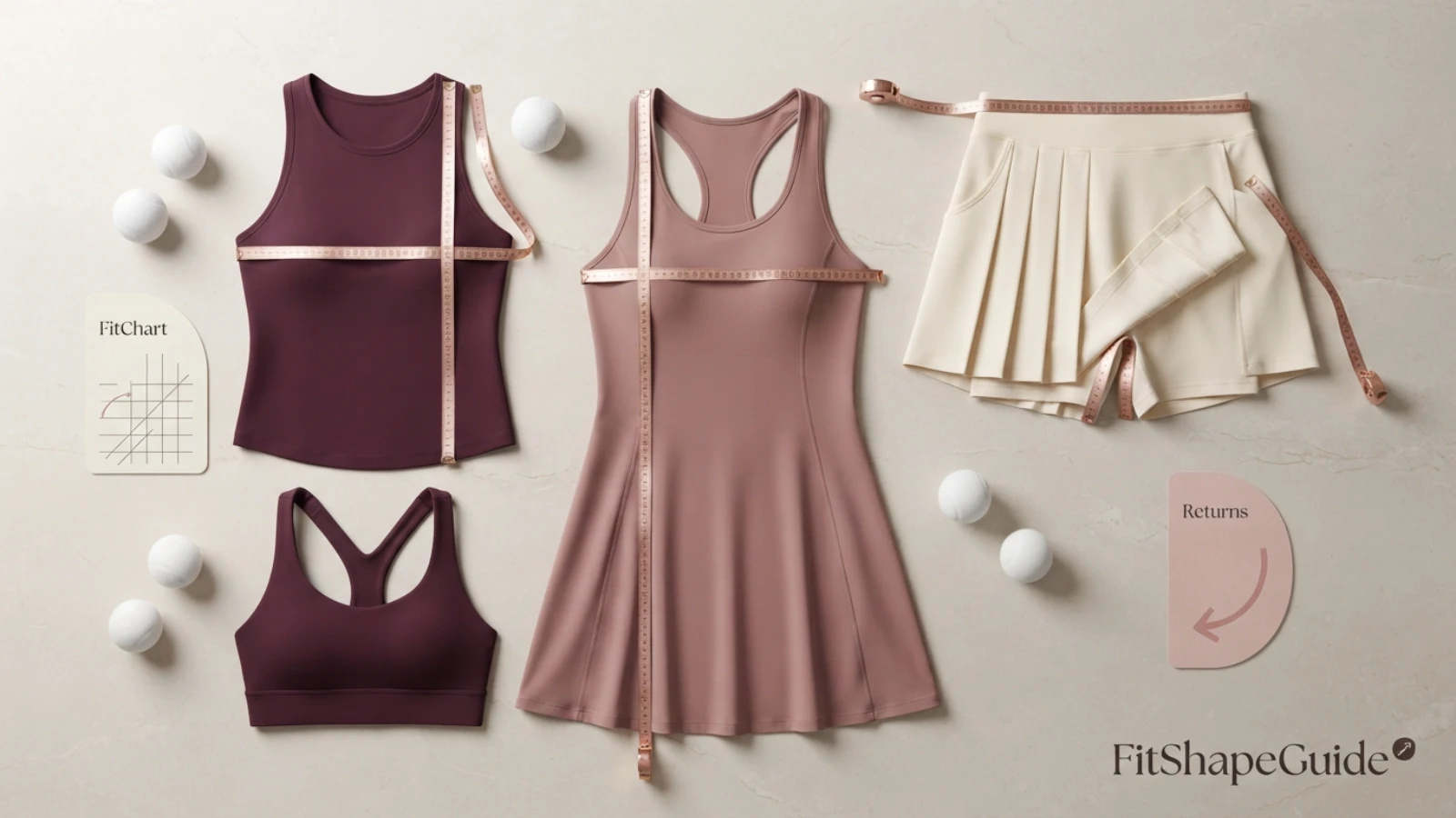 Online buying checks for tennis outfits for a large bust