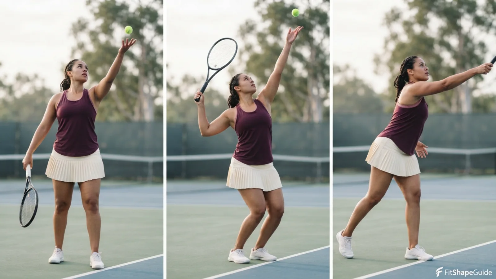 Tennis top serving reach and armhole fit for a large bust
