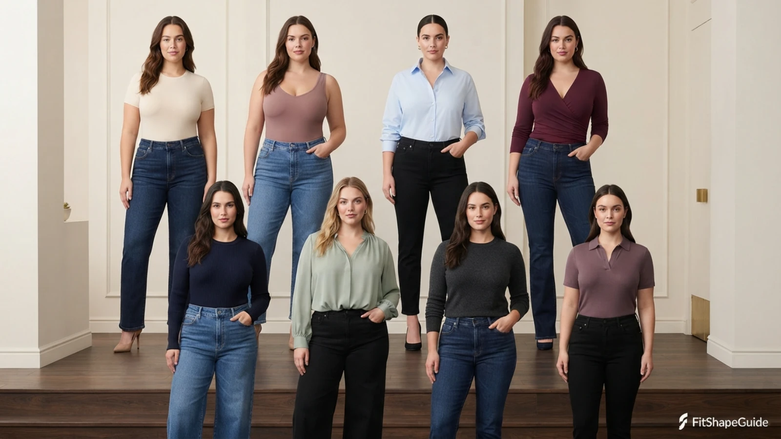 Eight tuckable top styles designed for fuller-bust outfits