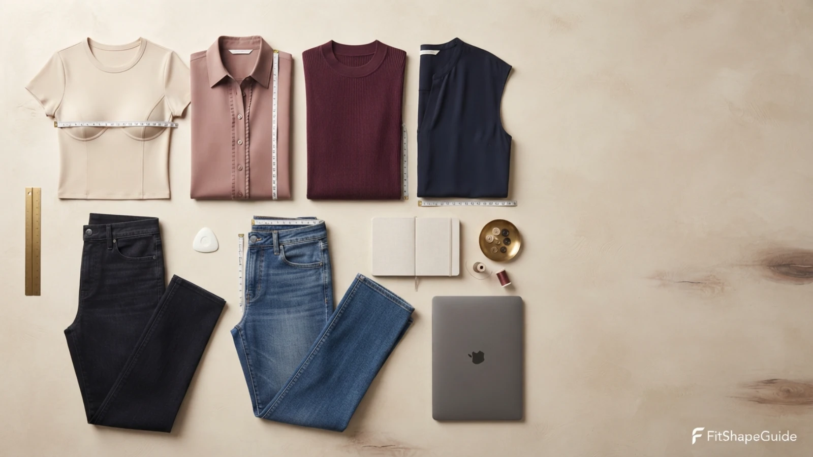 Tuckable tops and jeans capsule with fit measurements