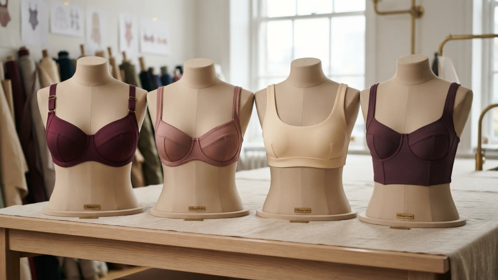 Underwire bikini top support anatomy showing wide shoulder straps bust shaping side coverage back and underbust and back anchor