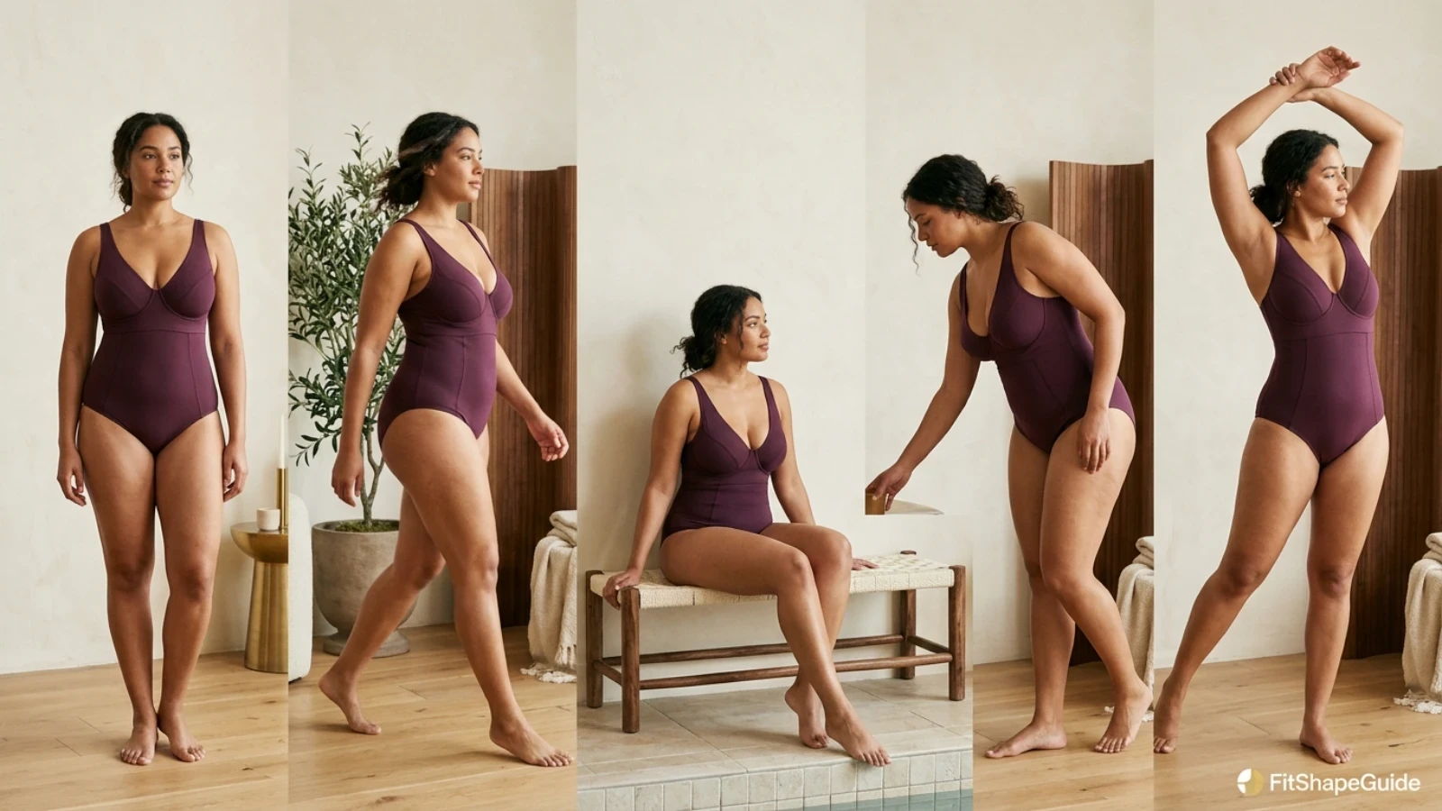 Underwire swimsuit standing seated reaching walking and turning strap comfort test