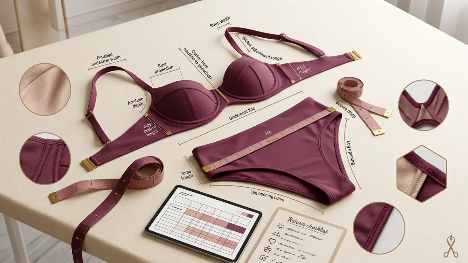Online measurements for choosing an underwire swimsuit for a large bust