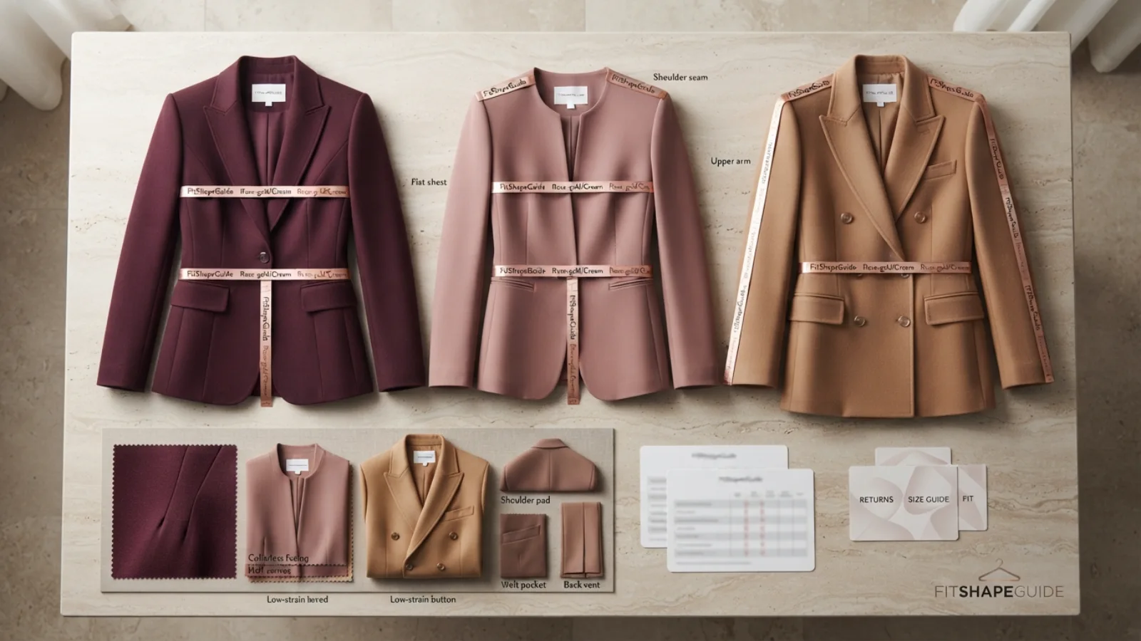 Online buying checks for work blazers for a large bust