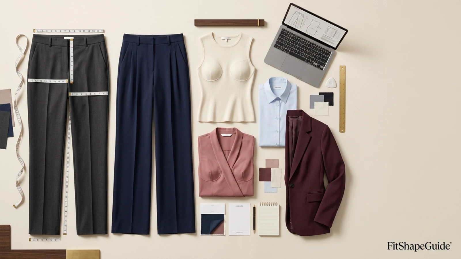Work-pants and fuller-bust top capsule with online buying checks