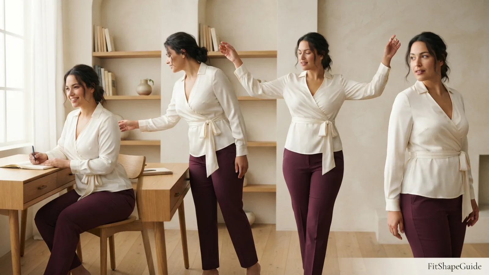 Best wrap blouses movement and tie placement test for a fuller bust