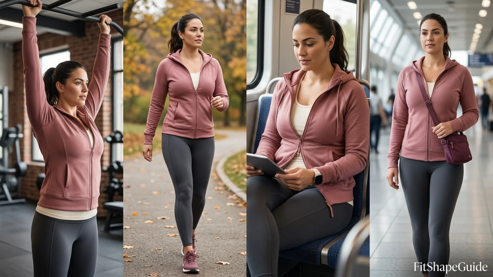 Shoulder sleeve and hood balance in zip-up hoodies for a large bust