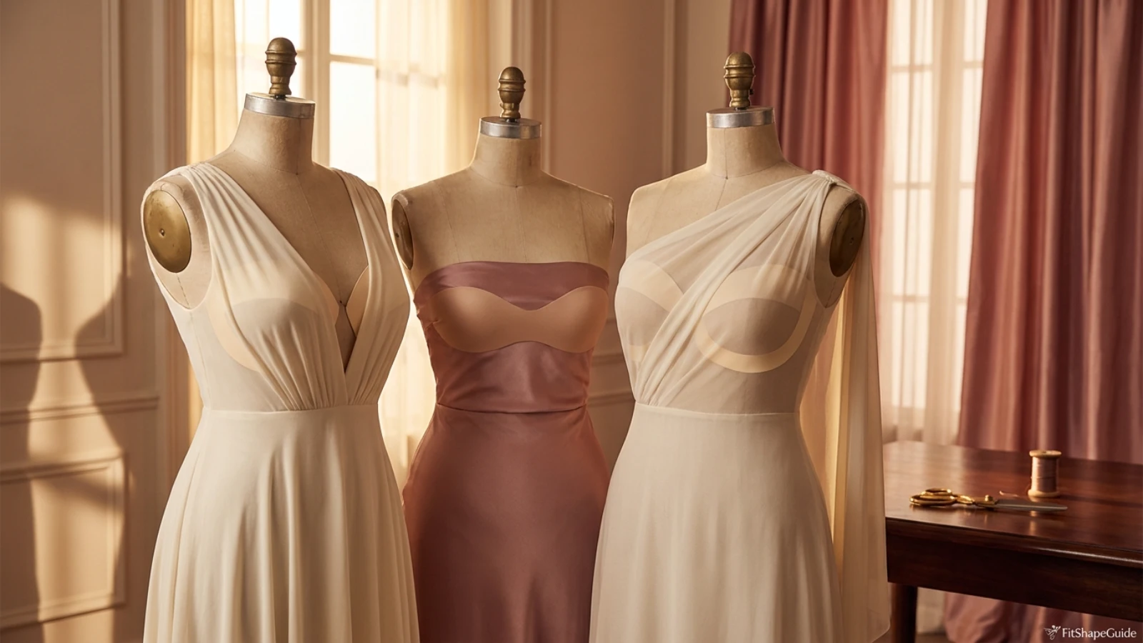 Breast-support tape application methods for a large bust and formal necklines