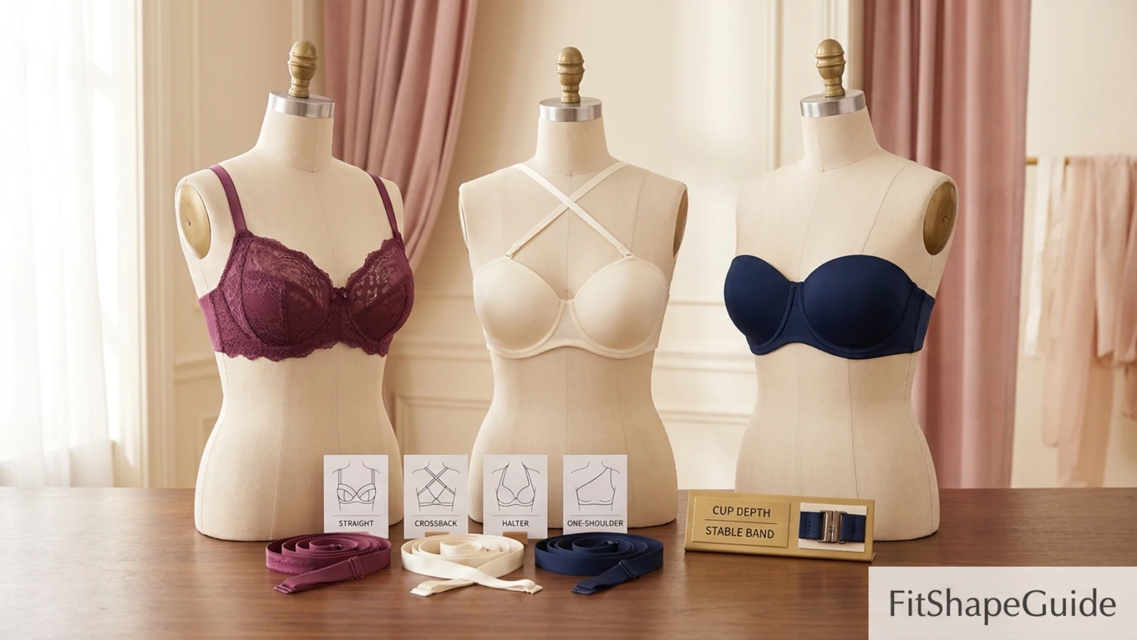 Convertible multiway bras with strapless, crossback and halter modes for a large bust