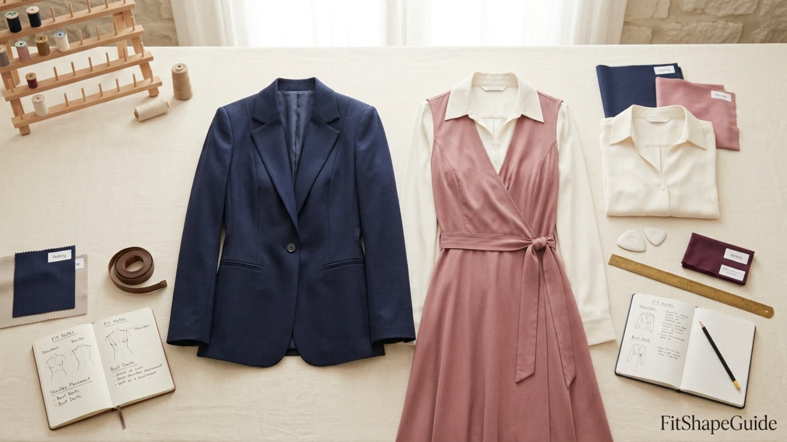 Shopping checklist for large bust and narrow shoulders with shoulder seams, necklines, jackets and bust-friendly tailoring