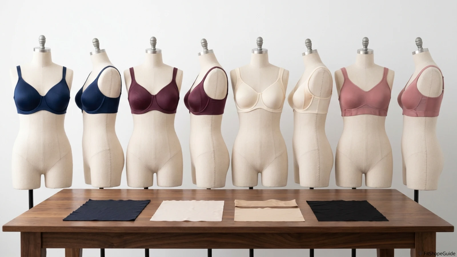 Minimizer bra cup redistribution, side support and projection-control construction
