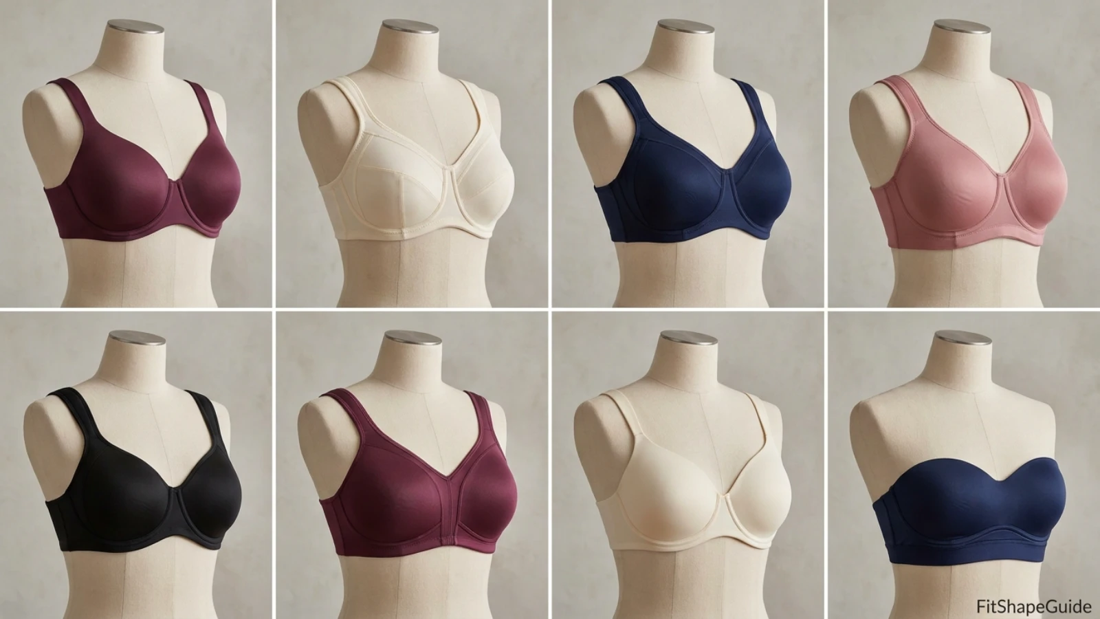 Eight minimizer bra constructions for a large bust