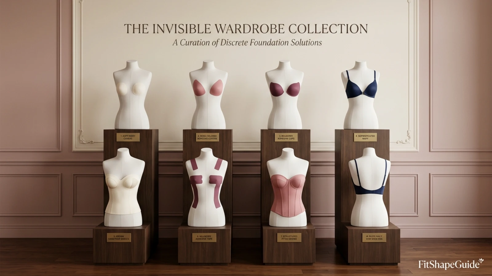 Eight nipple cover, adhesive cup, bra insert and breast tape alternatives