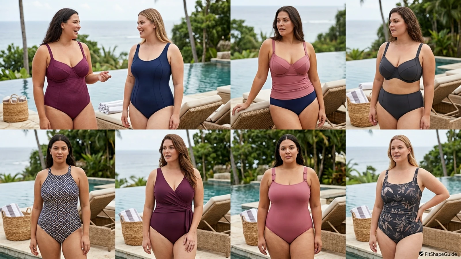 Eight supportive plus-size swimsuit styles for a large bust