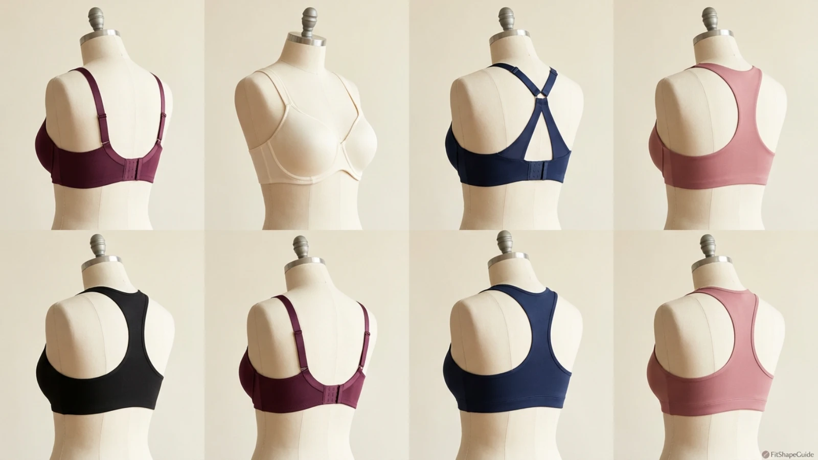 Eight racerback bra styles for a large bust