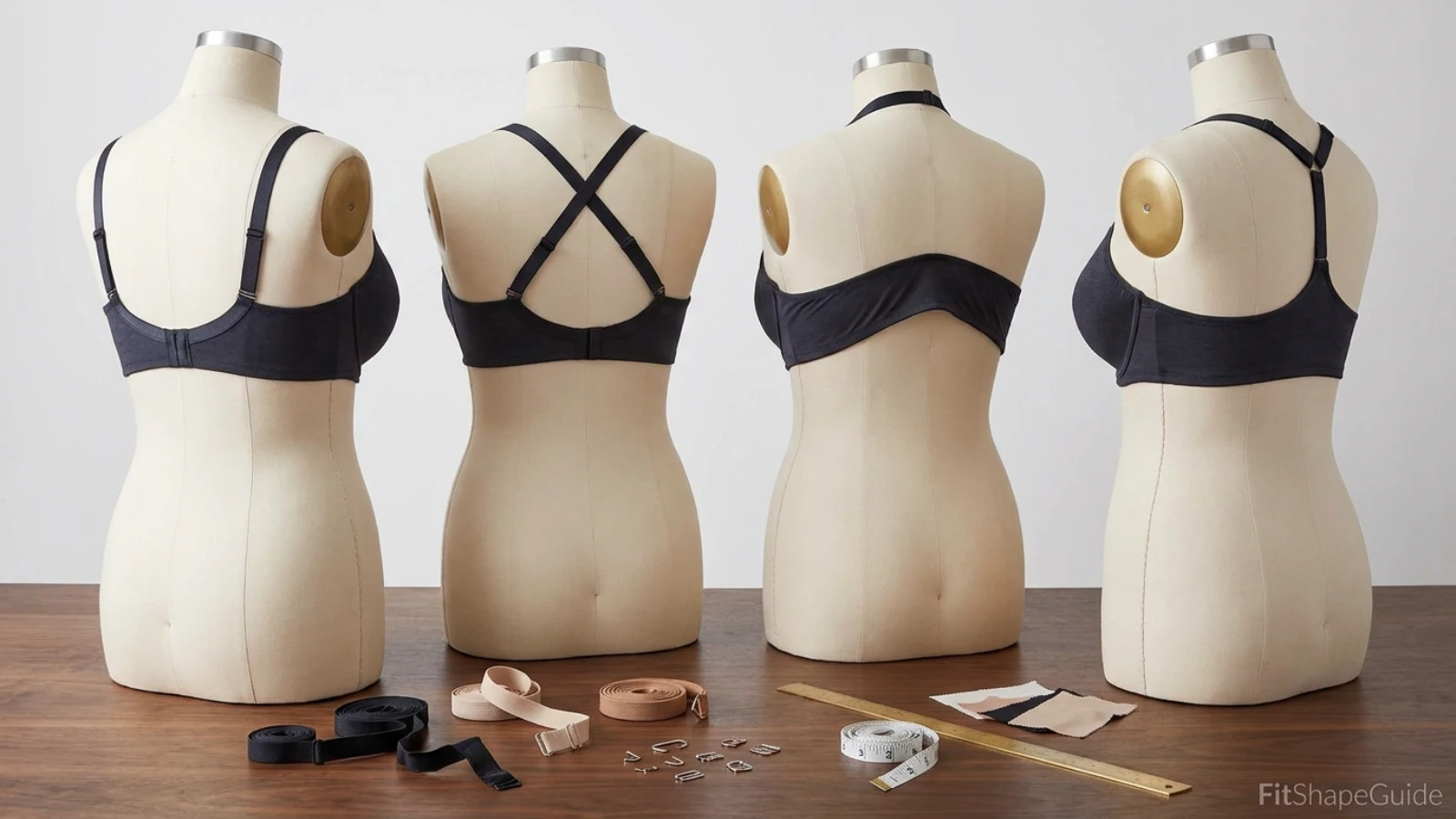 Racerback strap geometry, cup support and band stability for a large bust