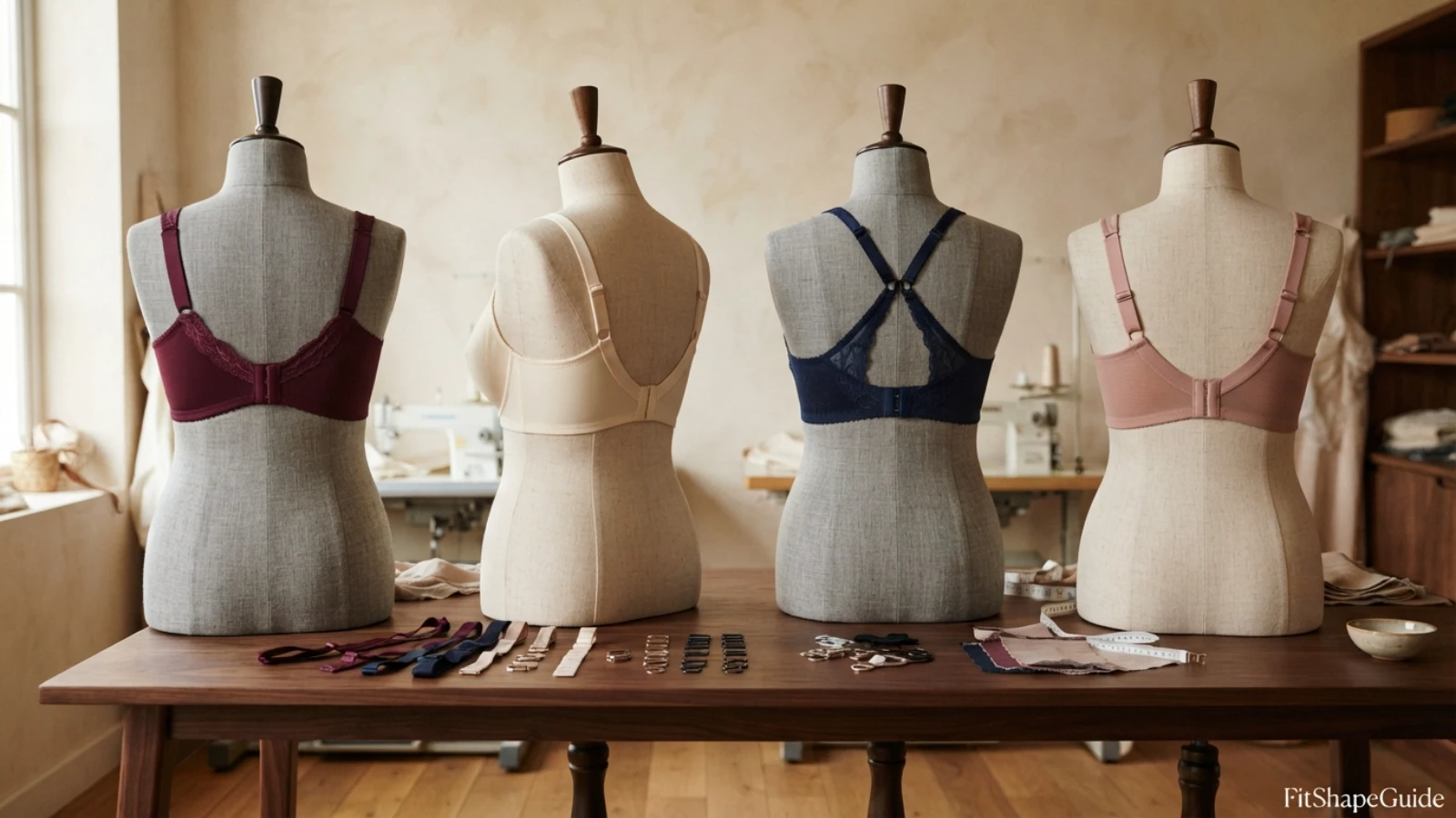 Centered, tow-back, J-hook and racerback bra strap solutions for slipping straps