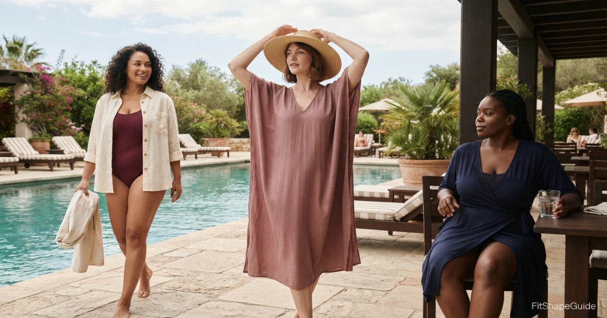Swim cover-ups tested while walking, reaching and worn over wet swimwear