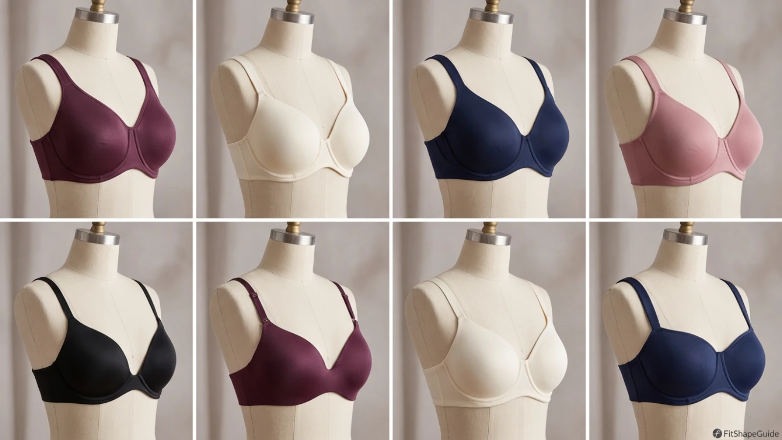 Eight T-shirt bra styles for a large bust