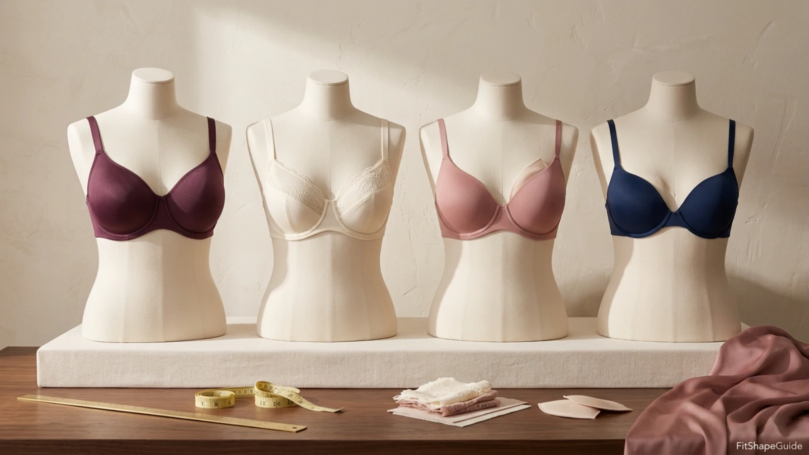 Uneven breast bra fit with stretch cup, removable insert and larger-side-first fitting
